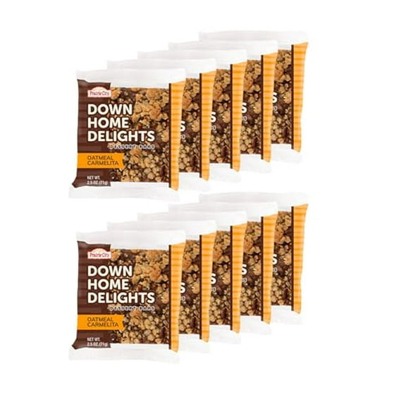 Prairie City Bakery Down Home Delights Individually Wrapped 2.5 oz Snack Cakes Pack of 10 (Oatmeal Carmelita)