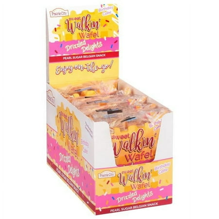 Prairie City Bakery Liege Pearl Sugar Belgian Waffles | Individually Wrapped (Birthday Cake, 6 Pack)