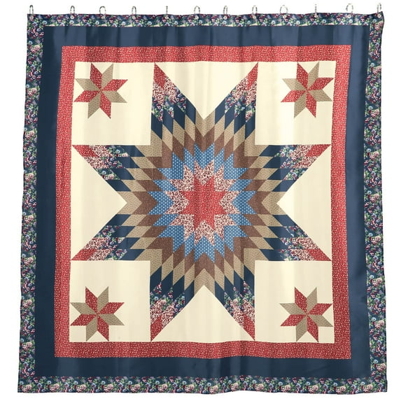 Diamond Patchwork Shower Curtain Set