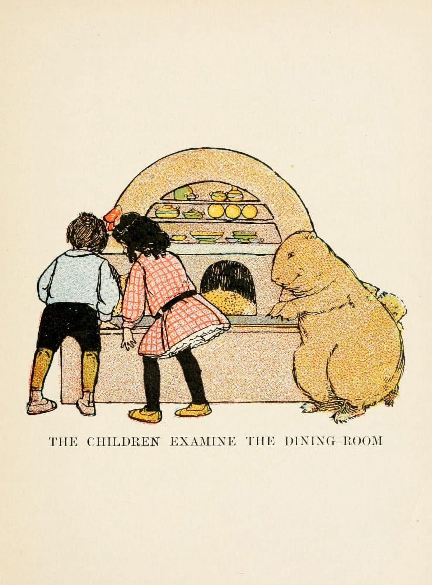 Prairie-Dog Town 1906 Children examine the dining room Canvas Art - M Wright Enright (18 x 24)