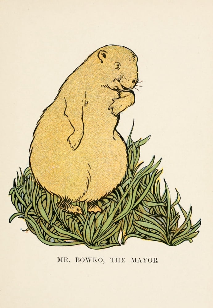 Prairie-Dog Town 1906 Mr Bowko the mayor Canvas Art - M Wright Enright (24 x 36)