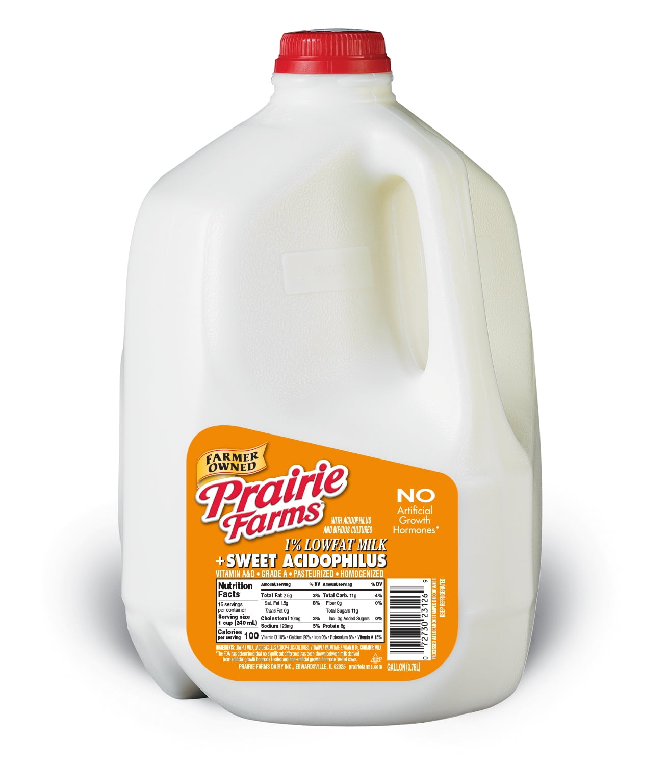 Prairie Farms 1 Lowfat Milk + Sweet Acidophilus, 1 Gal