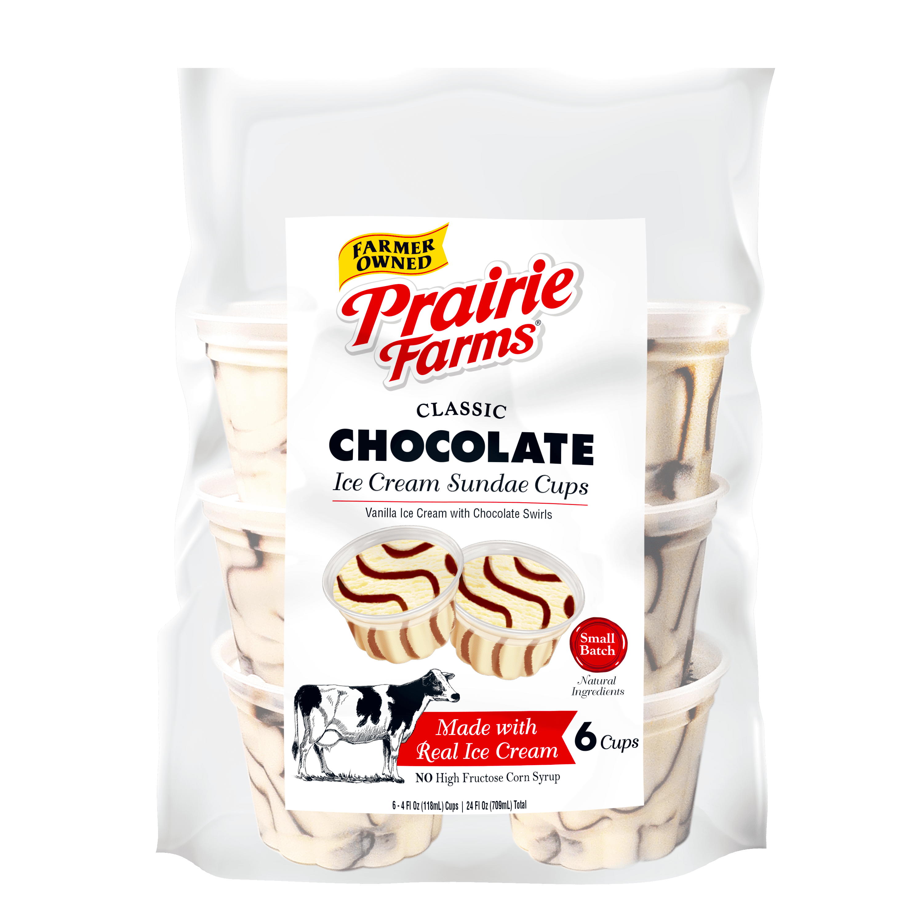 Prairie Farms Dairy Chocolate Sundae Cups, 4 oz, 6 Count - Walmart.com