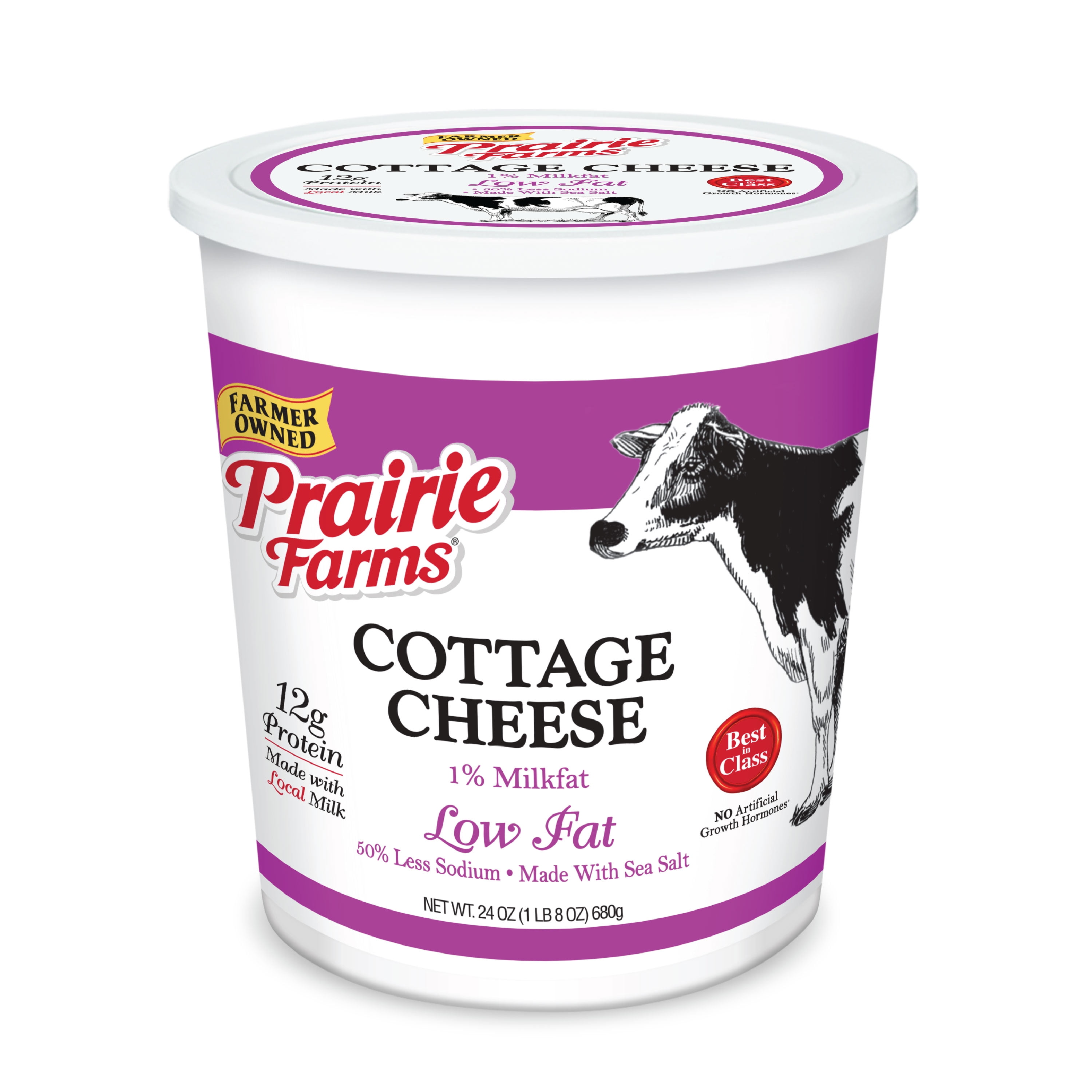 Prairie Farms Low Fat 1% Cottage Cheese, 24 Oz.