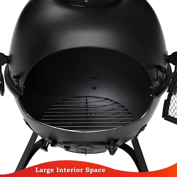 Prairie Fire Outdoor Chiminea Fireplace Deck or Patio Backyard Wooden Fire Pit with Chiminea Cover Rust-Free Iron Black$$Garden & Patio