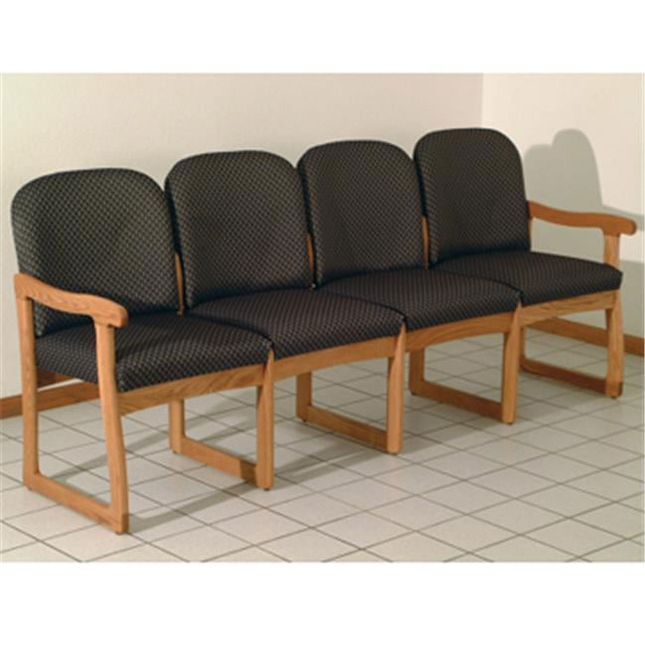 Prairie Four Seat Sofa in Medium Oak Arch Slate