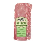 Prairie Fresh Natural Fresh Pork Half Loin, Boneless, 3.5- 5.5 lb, 22g of Protein per 4oz Serving