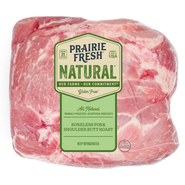 Prairie Fresh Natural Fresh Pork Shoulder Butt Roast, Boneless, 7.3 9.