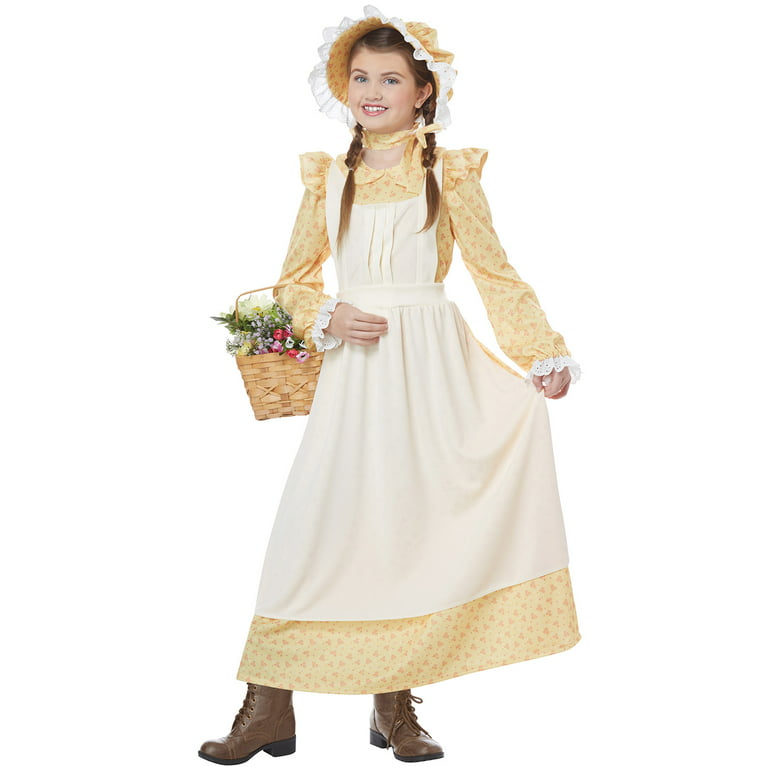 Prairie Girl American Pioneer Dress 19th Century Historical Child Costume  SM 6-8