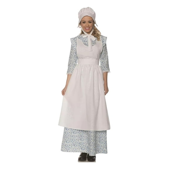 Underwraps Pioneer Womens Costume with Apron and Bonnet | Large Female