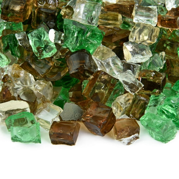 Prairie Gold Blended Fire Pit Glass | 1/2", Reflective, 10 lbs