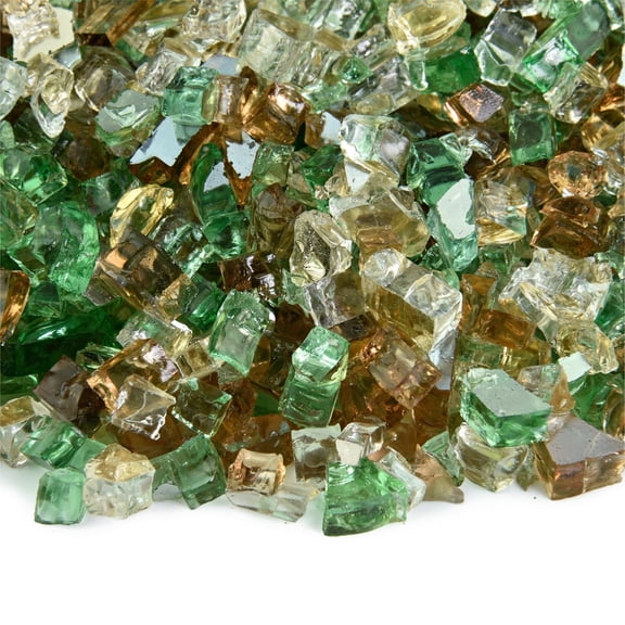 Prairie Gold Blended Fire Pit Glass | 1/4", Reflective, 10 lbs
