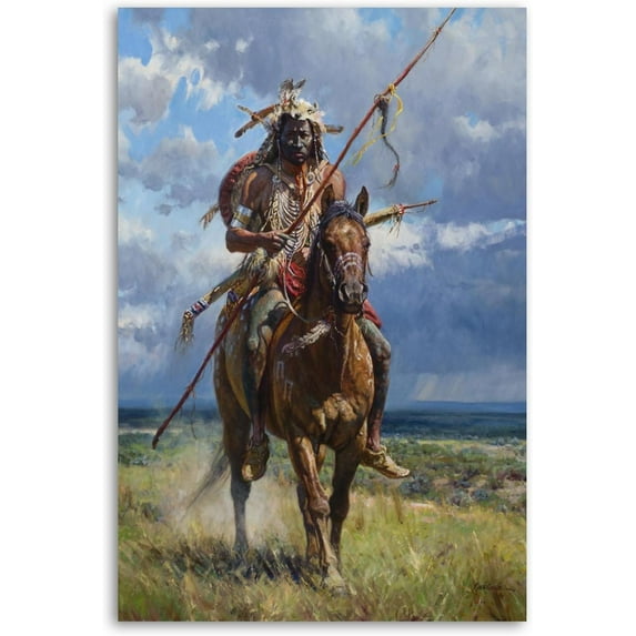 Prairie Knights Indian Nation Horses Poster Decorative Painting Canvas Wall Art Living Room Posters Bedroom Painting 16x24inch(40x60cm)
