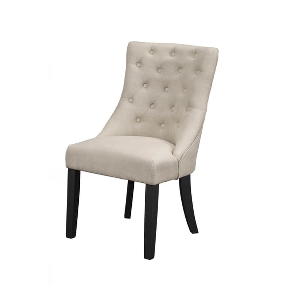 Prairie Upholstered Side Chairs, Cream Linen (Set of 2 Chairs)