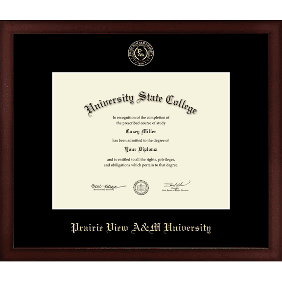 Prairie View A&M University Diploma Frame, Document Size 11" x 8.5"