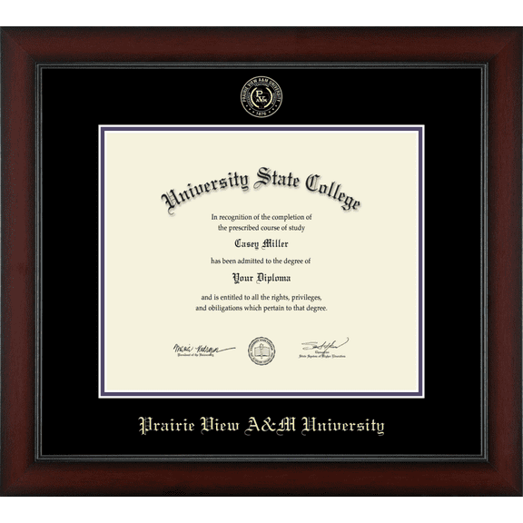 Prairie View A&M University Diploma Frame, Document Size 12" x 10"