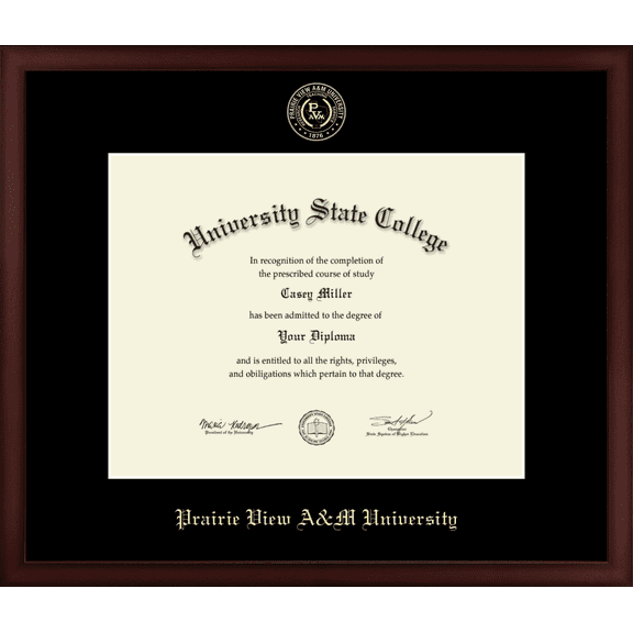 Prairie View A&M University Diploma Frame, Document Size 14" x 11"
