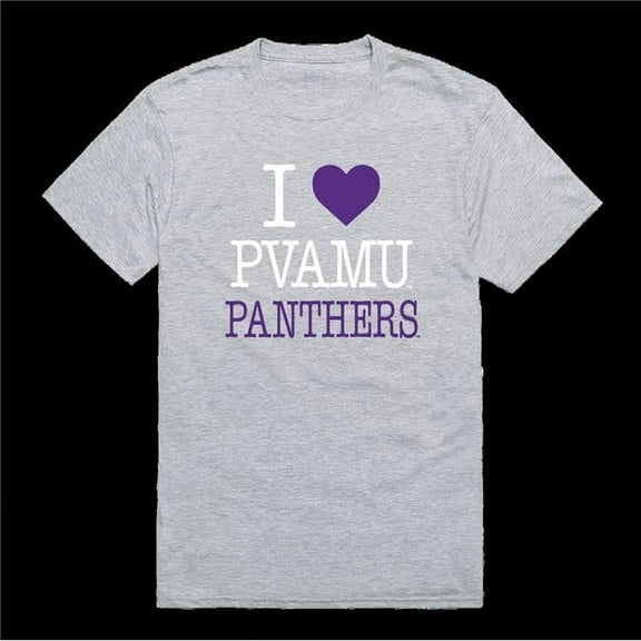 Prairie View A&M University Panthers I Love T-Shirt, Heather Grey - Large