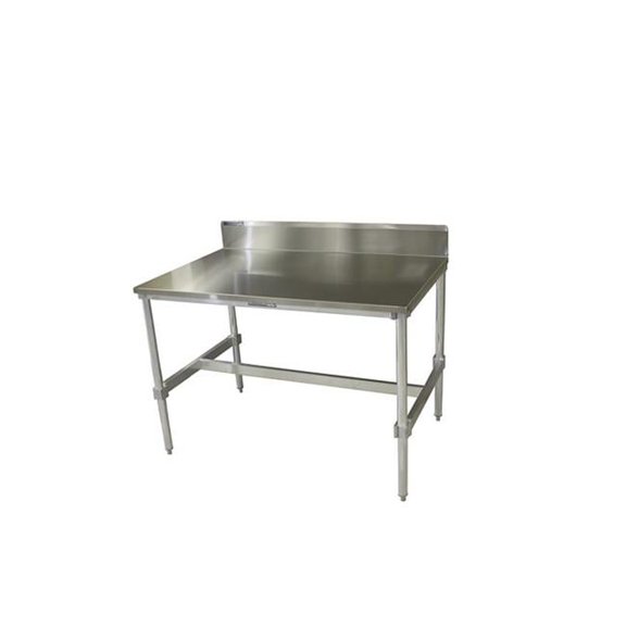 Prairie View AIFT303496-STBS Stainless Top Aluminum I-Frame Table with Backsplash- 34 to 35.5 x 30 x 96 in.