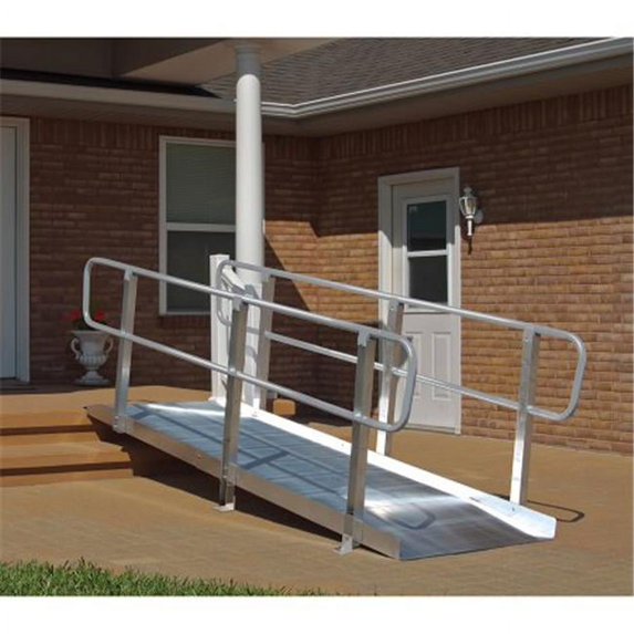 Prairie View Industries 9-ft x 36-in Solid with Handrails Wheelchair Ramp 850 lb. Weight Capacity Maximum 18-in Rise