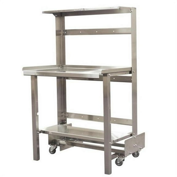 Prairie View RTW246036C Stainless Steel Mobile Retractable Prep Station - 60 x 24 x 36 in.