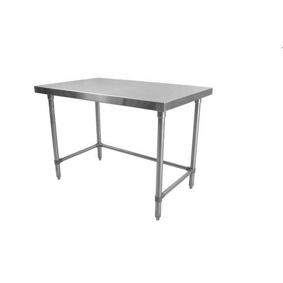 Prairie View ST243424 U-Frame Knock Down Stainless Steel Flat Top Tables - 34 x 24 x 24 in.