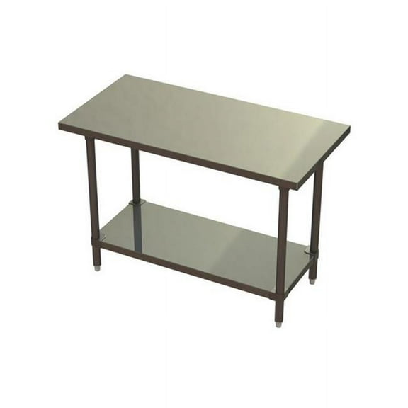 Prairie View ST303424-US Under Shelf Knock Down Stainless Steel Flat Top Tables - 34 x 30 x 24 in.