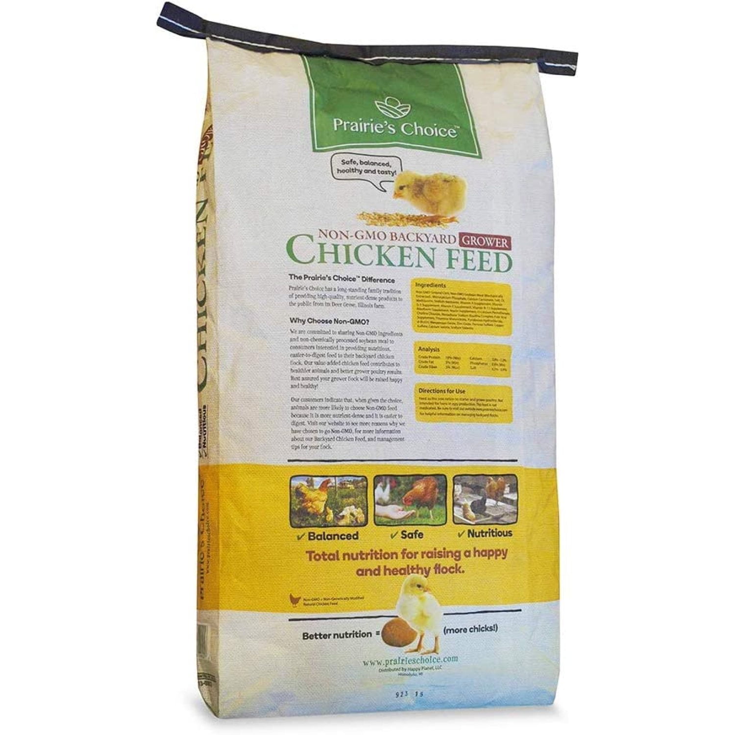 Prairie's Choice Non-gmo Backyard Chicken Feed - Grower Formula, 25lbs 