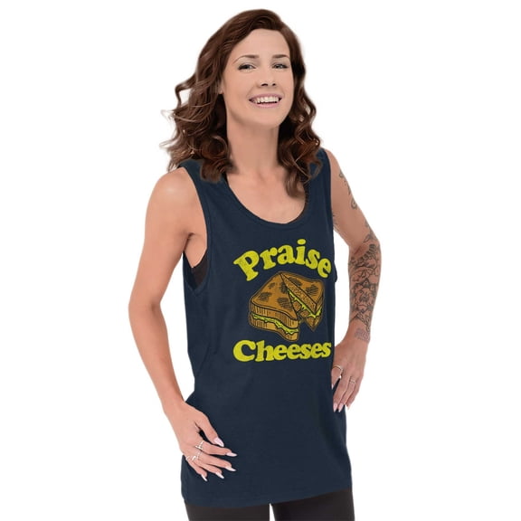 Praise Cheeses Jesus Foodie Meme Tank Top T Shirts Men Women Brisco Brands S