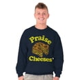 thumbnail image 1 of Praise Cheeses Jesus Foodie Meme Unisex Plus Fleece Graphic Sweatshirt Brisco Brands 2X, 1 of 5