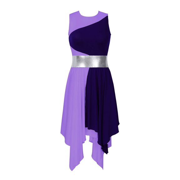 Praise Dance Dresses For Women Womens Gymnastics Ballet Dance Wear Lyrical Praise Dance Overlay Dress Dancewear