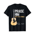 thumbnail image 1 of Praise Him With Strings Christian Guitar Psalm 150:4 T Shirt T-Shirt Holy Chords Co., 1 of 5