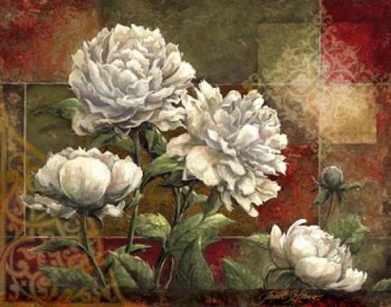Praise II-Peonies Canvas Art - Janet Stever (28 x 22)