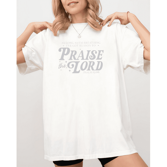 Praise Worship Tee Christian T-Shirt Top Inspirational Design Soft Cotton Comfort Fit Colors White Sizes S-5XL
