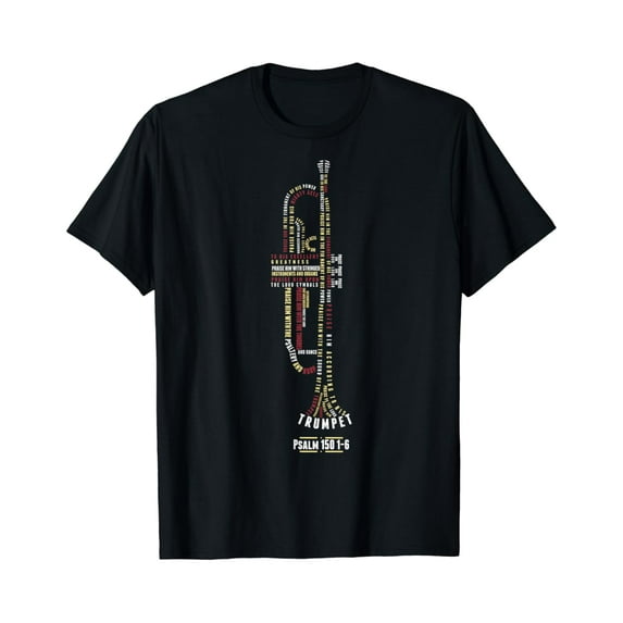 Praise him with strings -Psalm 150- Trumpet Player T-Shirt Christian Trumpet Player Co.