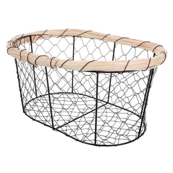 ETHZZLE Multifunctional Black Wire Basket for Kitchen Bread Fruit Vegetable and Snack Organization