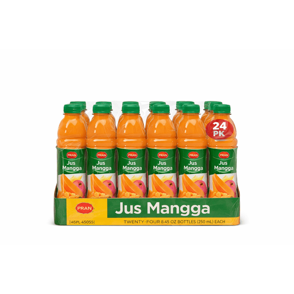 Pran Mango Juice Drink 24 Pack 8.45 oz Bottles Tropical Fruit Beverage