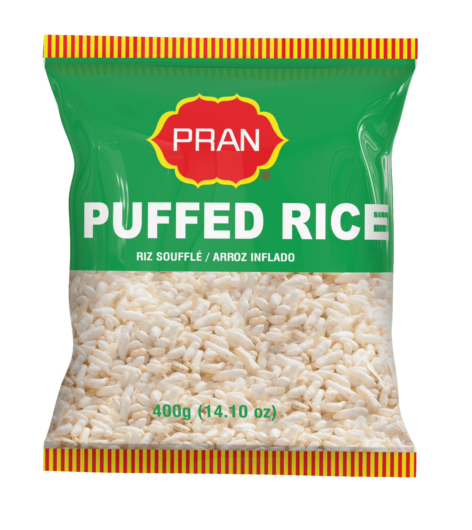 PRAN Puffed Rice, Premium Long Grain, 100% Vegetarian, 400g (14.10 oz ...