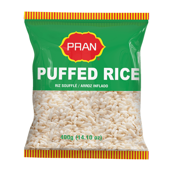 Pran Puffed Rice, 100% Vegetarian, Long Grain, 400g (14.10 oz) - Pack of 1