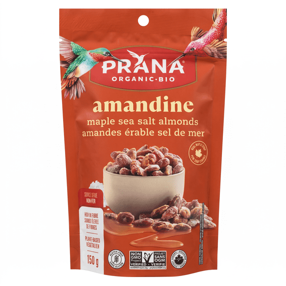 Prana Organic Amandine Maple Sea Salt Almonds, 150 g (5 oz)