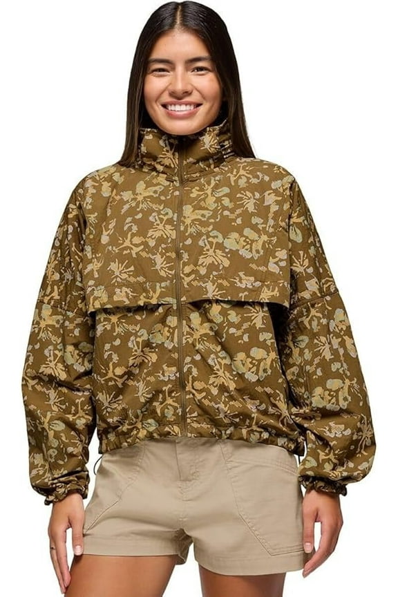 RETRO OLIVE DIGIBLOLEOM Women's Encinitas Windbreaker, US Medium