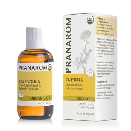 Pranarom Cold Pressed Sensitive Skin Moisturizer Calendula Body Oil with Virgin Plant Oil, Calendula Scent 2 fl oz