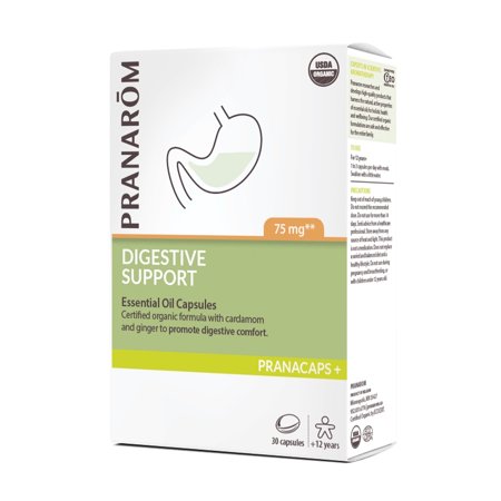 Pranarom - Digestive Support Pranacaps 30 Capsules - Certified Organic Ingredients - Safe, Pre-dosed, Easy to Swallow - Sustainable & Eco-friendly
