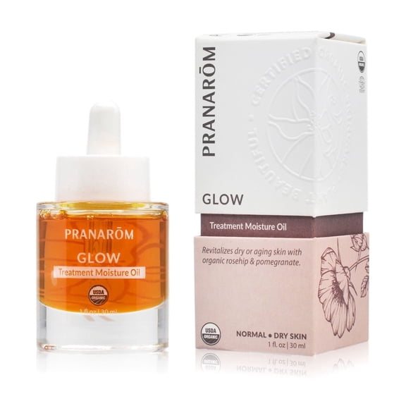 Pranarom - Glow Treatment Moisture Oil (1oz / 30ml) - 100% Pure & Natural Essential Oil Moisturizing Oil for Dry Skin Treatment & Nourishment