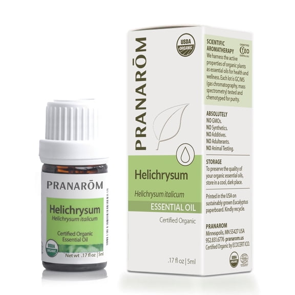 Pranarom USDA Certified Organic Helichrysum Essential Oil (5ml), 100% Pure Natural Therapeutic Grade for Skincare, Lotions, Aromatherapy, Diffusion, and Wellness