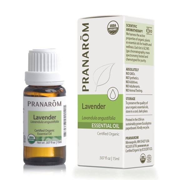 Pranarom USDA Certified Organic Lavender Essential Oil (15ml), 100% Pure Undiluted Therapeutic Grade from French Alps for Aromatherapy, Diffuser, Healthy Skin & Hair, Massage, Relaxation