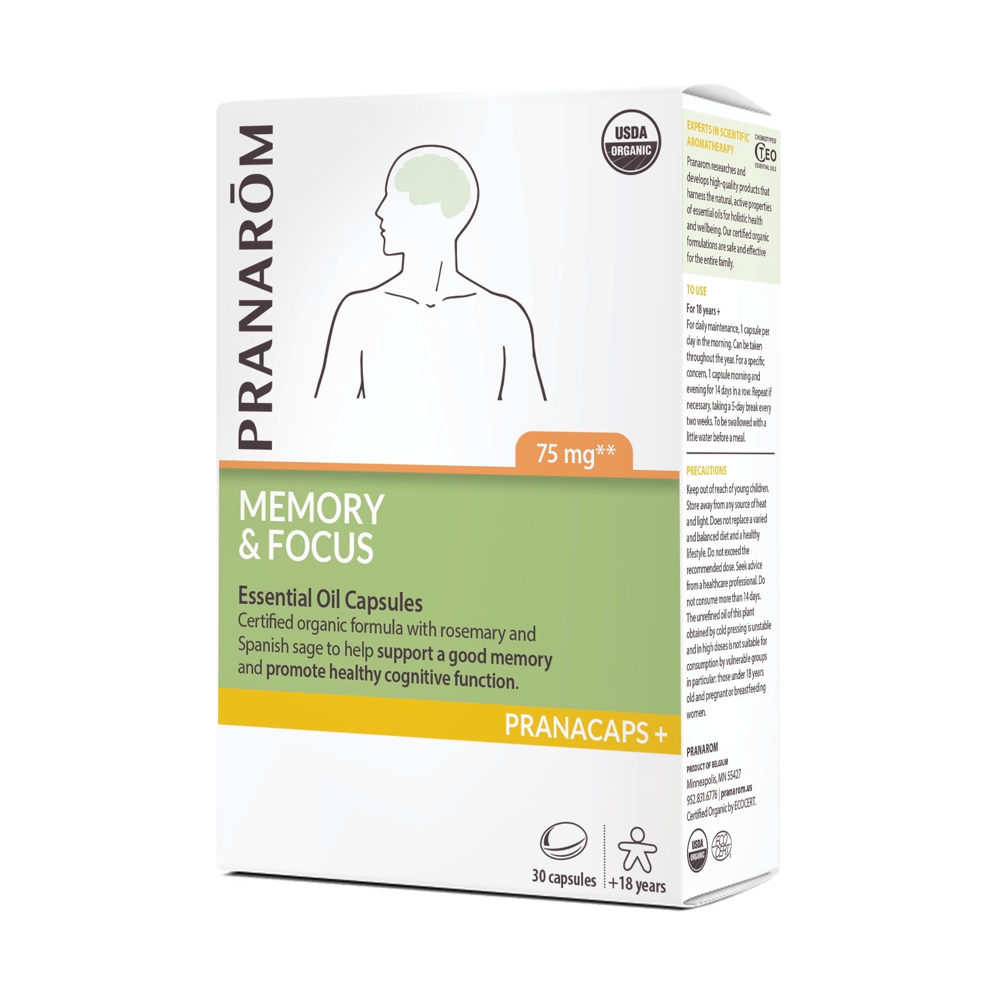 Pran Arob Pranarom Organic Memory & Focus Pranacaps - Walmart.com