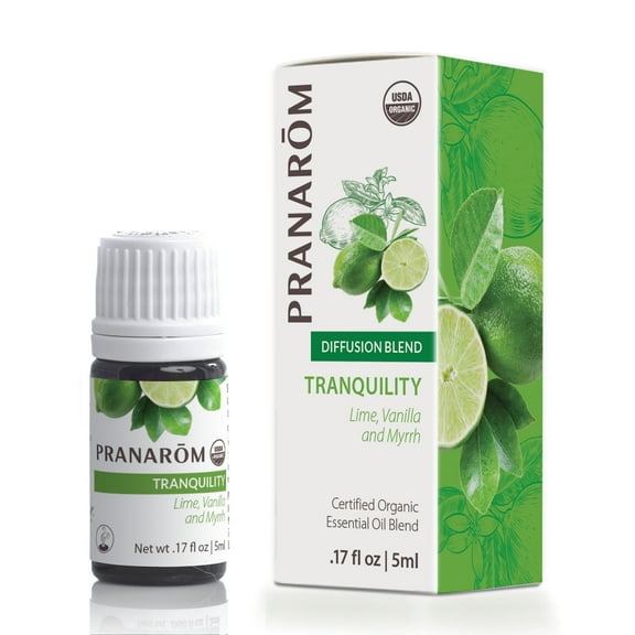 Pranarom - Tranquility Essential Oil Blend (5ml) - Lemon, Bergamot, Distilled Lime, Petitgrain, Spearmint, Orange - 100% Pure Essential Oil for Grounding & Clarity|USDA and ECOCERT Certified Organic