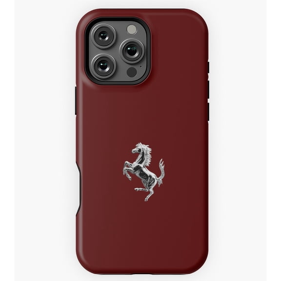 Prancing Horse Chrome Effect GA098 Phone Case for iPhone 11 to 17 Pro Max