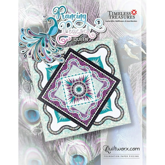 Prancing Peacock Queen Foundation Paper Pieced Quilt Pattern by Judy Niemeyer of Quiltworx